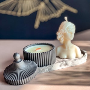 DIY Round Candle Jar Pot Silicone Molds Flower Pot Planter Plaster Concrete Mold Storage Box Mould Home Decor Candle Jar Making