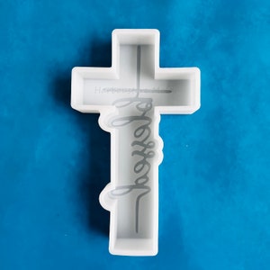 Large BLESSED Corss Freshie Mold of Cross Oven Safe Silicone Molds For Baking Aroma Beads Candle Molds Soap Mold Pendant Mold Keychain Mold