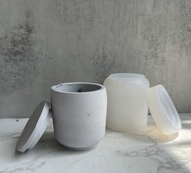Cement Candle Vessel Silicone Mold DIY Concrete Candle Cup Etsy