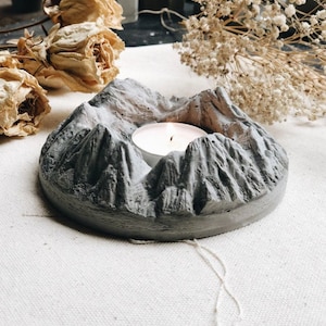 Concrete Mountain Tealight Candle Holder Mold Crystal Epoxy Ashtray Mold Resin Silicone mold Candle soyWax Holder Tray Mold candlestick mold