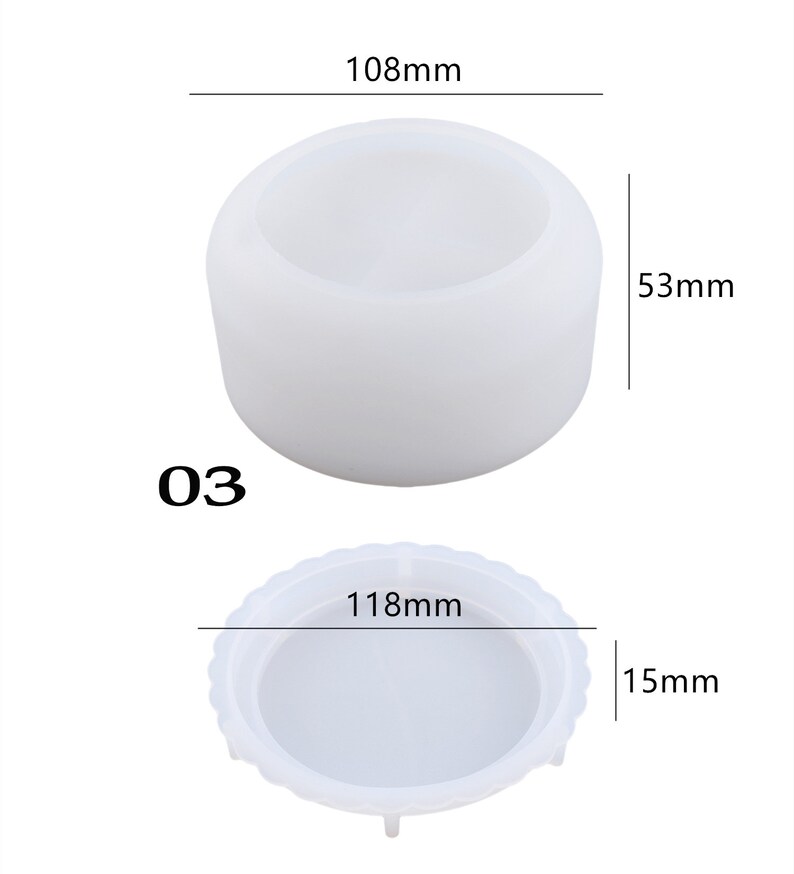 Candle Jar With Lid Mold Cylindrica Round Candle Vessel Mold Etsy