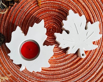 Maple leaf silicone Molds Silicone leaf TEAlight holder Mold leaf fall mold Autumn festival ornaments  raysin plaster epoxy resin casting