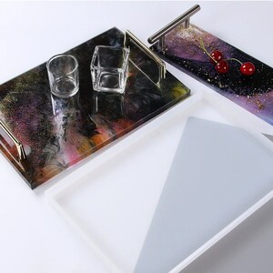 Large Tray Silicone Mold Polygon Crystal Epoxy Resin Casting Molds DIY Handmade Craft Clay Mould Tool handle Table Decoration Supplies image 3