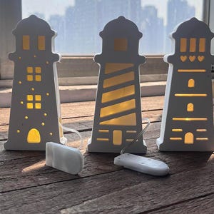 Molde de silicona para faro, luz LED, luz cálida, decoración de Jesmonite, para verano, playa y océano.