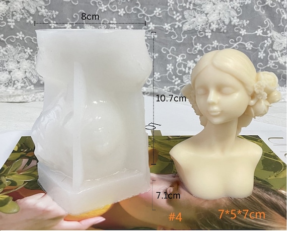 3D Human Body Silicone Molds DIY Veil Girl Candle Molds for Candle