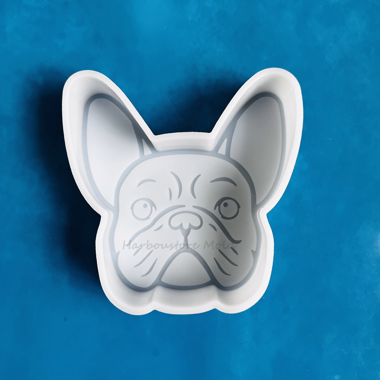 Wugebud 1 Pcs 3D French Bulldog Dog Head Silicone Mold DIY Baking