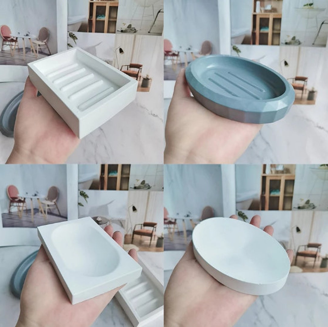 Oval Soap Tray Concrete Silicone Molds Square Soap Dish Mold Etsy