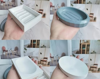Ovale zeepbak beton siliconen mallen vierkante zeep afwasvormplaat hars epoxy mal DIY cement beton zeepkist houder mal