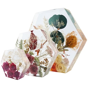 Large middle small hexagon Molds,large resin molds,large flower Preservation Silicone Resin Molds, large Bookend Mold Resin Molds for Decor