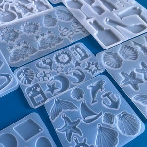 Earring moldS earring silicone mold Shiny Teardrop Earring Mold ocean earring mould irregular mold keychain resin UV mold cat rabbits