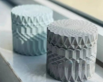 Round shape Concrete Candle Vessel Molds Candle Jar With Lid Silicone Mold Cement flowerpot Mold Epoxy resin jewelry box mold