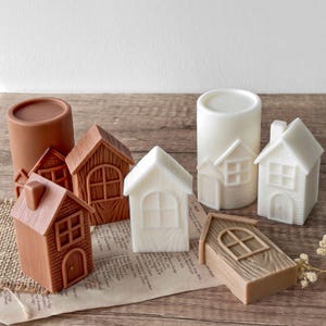 3D House Candle Silicone Mold DIY Aroma Candles Soap Making Mold Chimney House Plaster Craft Home Decor Supplies image 8