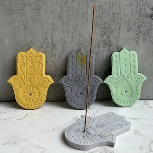 DIY Hamsa hand Incense TRAY Silicone Molds for Handmade Plaster cement fatima concrete Epoxy Incense Holder Casting Mould Home Decor