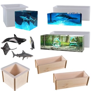 Large rectangle Silicone Mold ,resin Molds ,square mold,cube mould DIY epoxy resin  Mold booken mould sea animals specimen resin craft