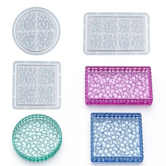 Transparent White Square Heart Rectangle Round Coaster Molds