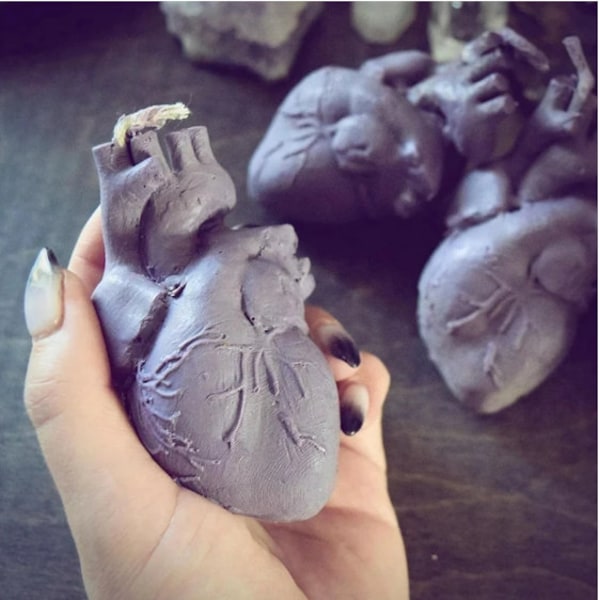 Human Heart Organ Silicone Candle Mold for DIY Handmade Aroma Candle Plaster Ornaments soap mold Halloween mold