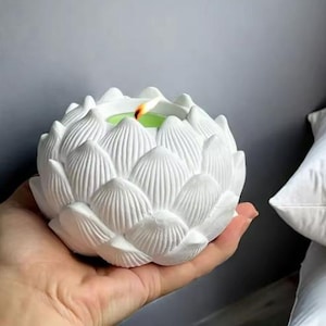 Large Concrete Lotus Candle Holder silicone Molds flower Tealight Holder Mold Silicone flower candle holder Craft Moulds