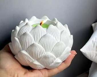 Large Concrete Lotus Candle Holder silicone Molds flower Tealight Holder Mold Silicone flower candle holder Craft Moulds