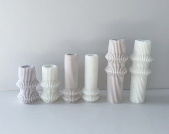 Geometric Stripe Roman Column Silicone Candle Mold PLASTER molds for candle Stripe cylinder shape candle molds