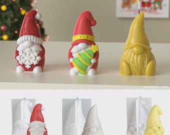 Silicone mold gnome, casting mold elf, silicone mold candles making, Christmas Candle Making, resin mold, casting supplies, tree, star