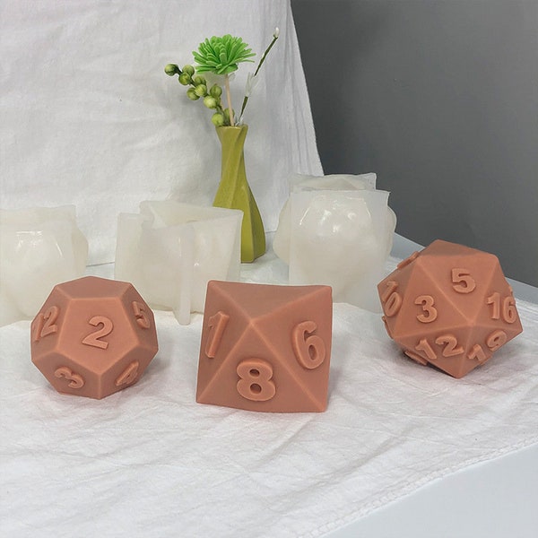 Large Dice Candle Mold-Dice Candle Silicone Mold-D20 Candle Mold-Dice Candle Making Mold-Home Decor Mold