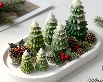 Large Christmas Tree Silicone Molds for Handmade Aroma Gypsum Scented Candle Mould Pine tree Christmas Decorations Home Decor Crafts