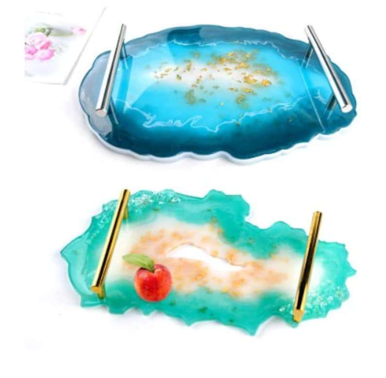 Large Tray Silicone Mold Polygon Crystal Epoxy Resin Casting Molds DIY Handmade Craft Clay Mould Tool handle Table Decoration Supplies image 2