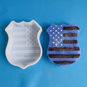 US shield Car Freshie Mold - police shield Silicone Epoxy Resin Molds -us mold Silicone Molds For Aroma Beads - Candle Molds - Soap Mold