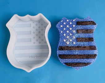 US shield Car Freshie Mold - police shield Silicone Epoxy Resin Molds -us mold Silicone Molds For Aroma Beads - Candle Molds - Soap Mold