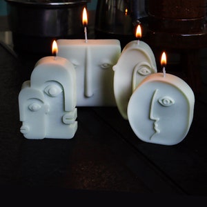 DIY Silicone Irregular Abstract Face Mold Soy Wax Beewax Candles MOLD Resin plaster mold