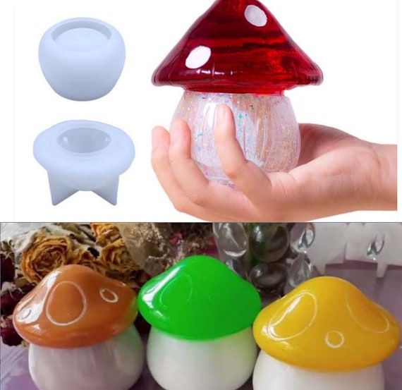 3D Mushroom Resin Molds,Glossy Crystal Epoxy Mold Mushroom Silicone Mold  for Table Home Decorations,Art Craft Ornaments