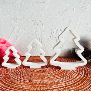 Christmas trees silicone mold hollow out large middle small Christmas ornaments mold uv resin epoxy raysin plaster handmade crafts