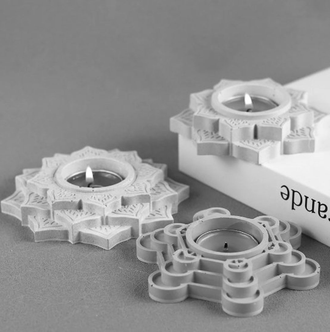 Cement Candle Holder Silicone Molds Lotus Wax Box Sun Flower Etsy