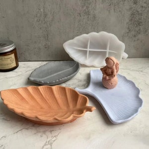 DIY 12 kindS of Leaf Storage Tray Silicone Mold Ginkgo Leaf dish mold for concrete Leaf Saucer Crystal Epoxy Resin Mold