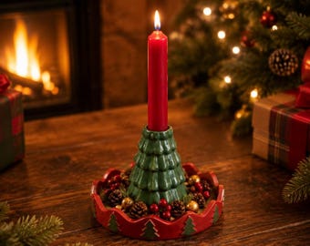 Christmas tree candle holder Silicone Molds Christmas Tree Taper Candle Pine tree for Soy Wax, Beeswax Holiday decor