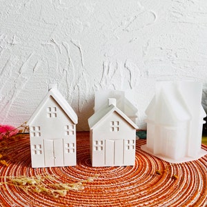 3d house silicone mold HOUSE candle silicone mold Christmas ornaments mold resin epoxy raysin plaster handmade crafts