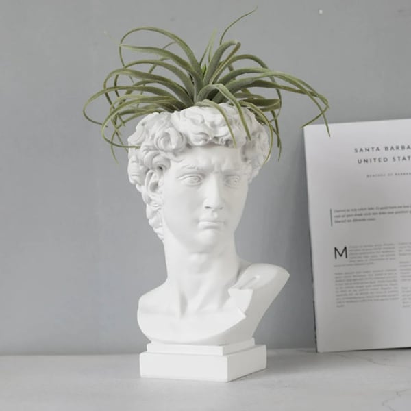 David Statue Flower Vase Clay Silicone Mold DIY Handmade Human Sculpture Flower Pot Concrete Cement Resin Molds Making Mould