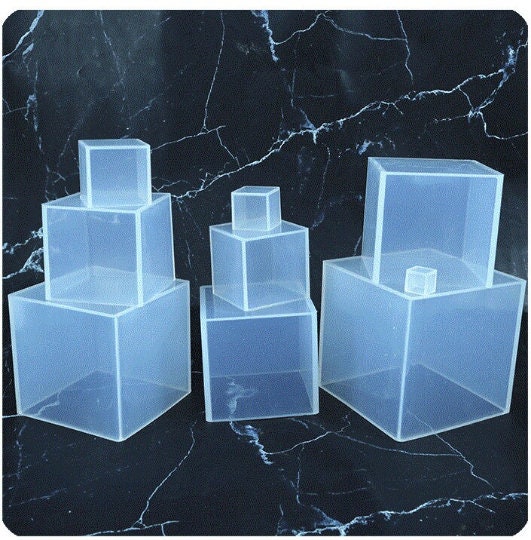 TINYSOME 6Pcs Square Resin Mold Cube Silicone Molds Resin Casting Jewelry  Making 6 Sizes 