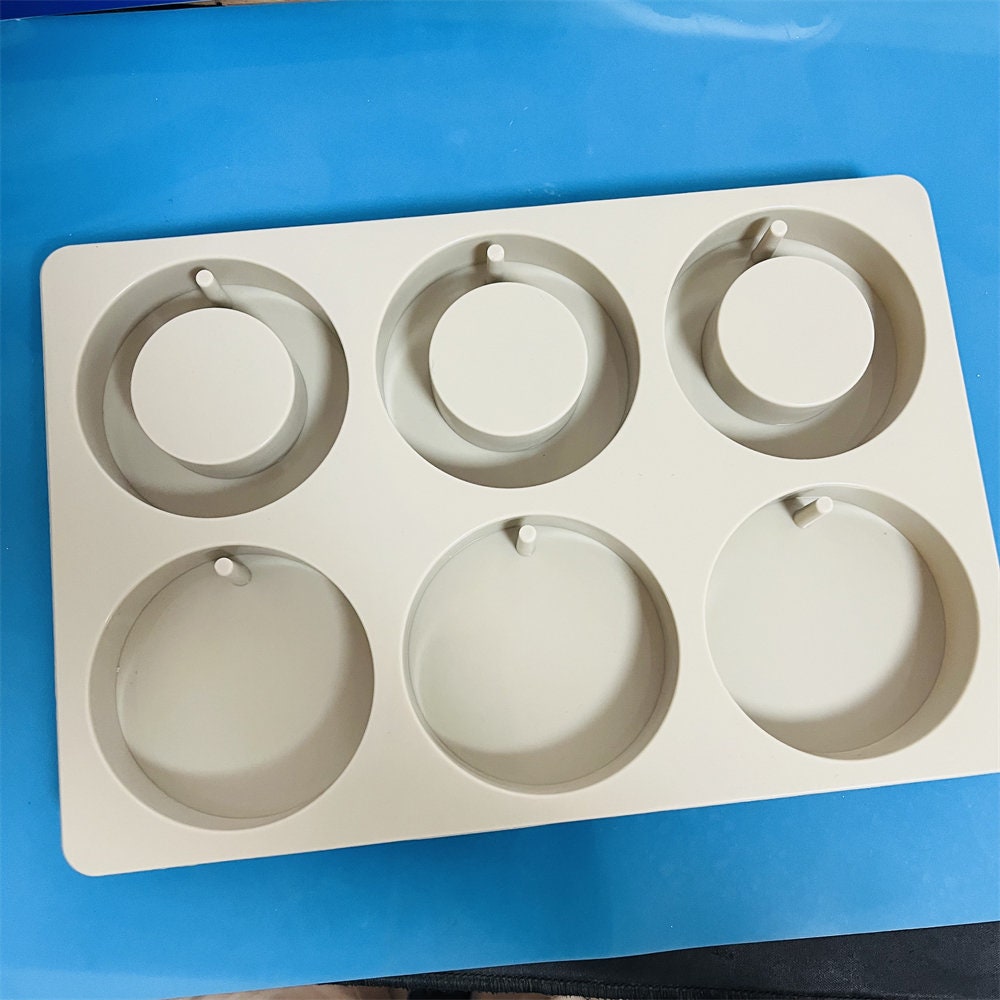 6 Sizes multisize Flat Circles Clear Silicone Mold, Transparent