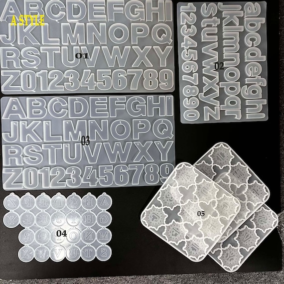 Low price 26 letters mold English alphabet silicone mold-Arabic numeral  mold-silicone key chain mold-epoxy resin pendant mold