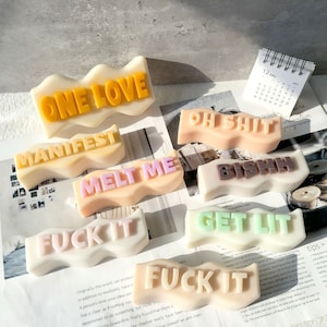 Letter Candle Mold Slang Word Letters Swear Words Strip Silicone Candle Mold English Phrases Candles Mould Handmade Scented Candles Making