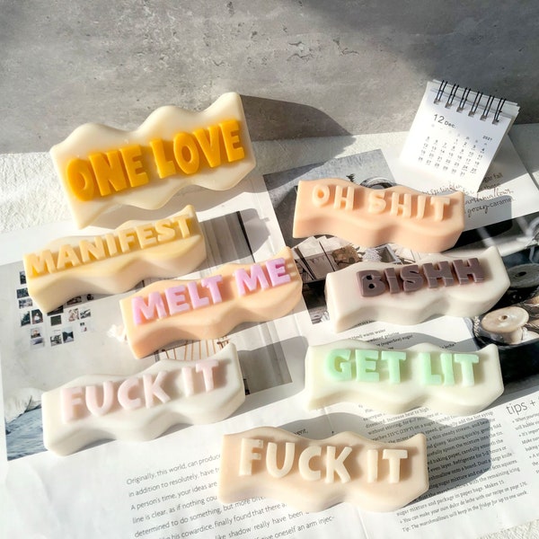 Letter Candle Mold Slang Word Letters Swear Words Strip Silicone Candle Mold English Phrases Candles Mould Handmade Scented Candles Making