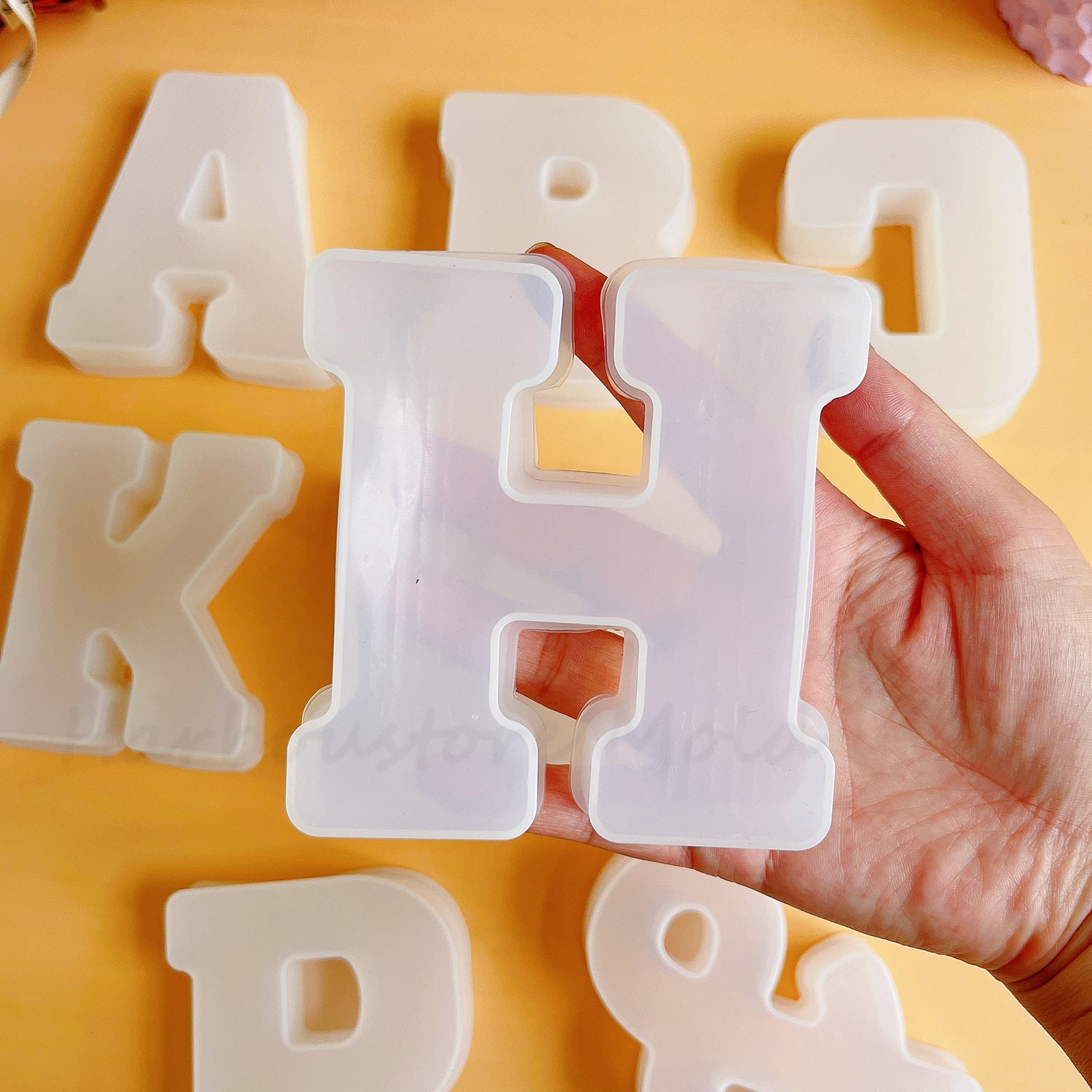 ALPHABET & NUMBERS Mold Clear Shiny Silicone / 26 Letters 10 Numbers /  Polymer Clay / UV Resin Crafts 