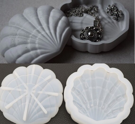 Coquille de mer Bijou Plateau Moule Boîte En Silicone Moule Jesmonite  Bijoux Plat Plateau Moule Savon Plateau Résine Moule Clé plateau Moule -   France