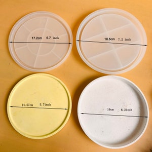 7 &#39;&#39; Large Concrete Tray Molds Silicone Coaster Flowerpot Base Tray Mold Jesmonite Plaster Cement Silicone Molds Home Decor Gifts