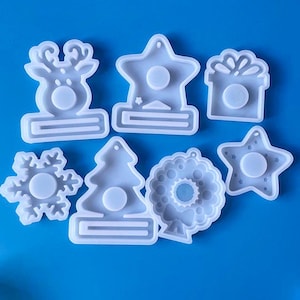 Silicone Mold for chocolate candy holder diy Christmas ornaments mold Xmas tree star deer snowflake Christmas wreath Christmas pendant Mold