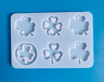 Four leaf clover earring Mirror Silicone Mould drop earring mold Crystal Epoxy Resin Mold lucky earrings pendant mold uv earring mold