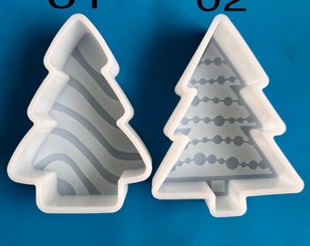 2 types Christmas tree Car Freshie Mold -Silicone Epoxy Resin Molds - Silicone Molds For Aroma Beads - Candle Molds - Soap Mold - Clay Molds