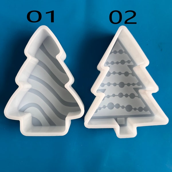 2 types Christmas tree Car Freshie Mold -Silicone Epoxy Resin Molds - Silicone Molds For Aroma Beads - Candle Molds - Soap Mold - Clay Molds