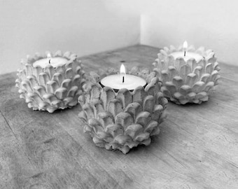 Pine tower Candlestick Concrete Mold Silicone Tealight Holder Molds DIY Clay Resin Mold Soft Candle Holder Cement Mold